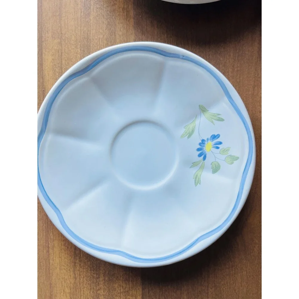 Longchamp Perouges Saucer Hand Painted Bird Floral Lot of 3
